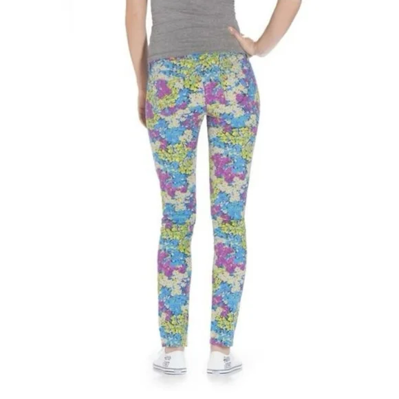 Aeropostale Ashley Floral Multicolored Skinny Jeans. Size 3/4 - Picture 2 of 9